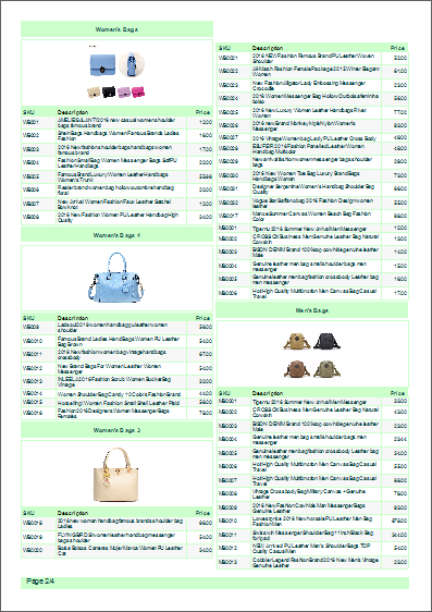 Groupping price list with photos - 2 cols.