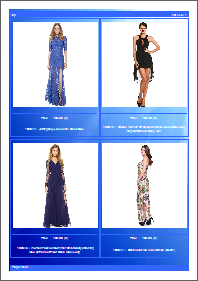 PDF catalog template  - Blue theme, 4 item pre sheet