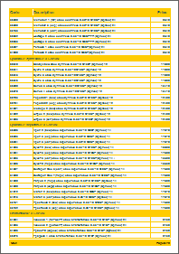 Yellow template, tree columns