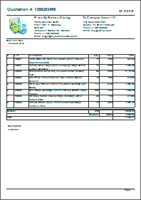 Price quotation samples - Simple product list