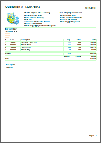 Price quotations example, simple product list