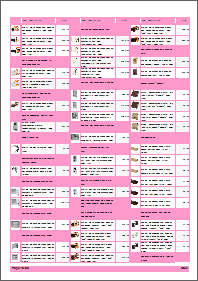 Orchid color, 3 columns with pictures