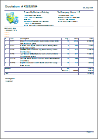 Product quotation - plain list