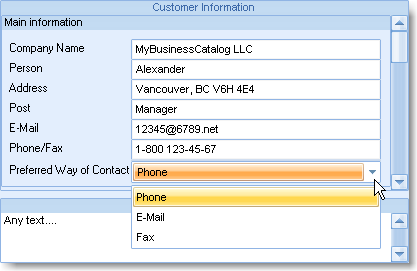 preferred way of contact options