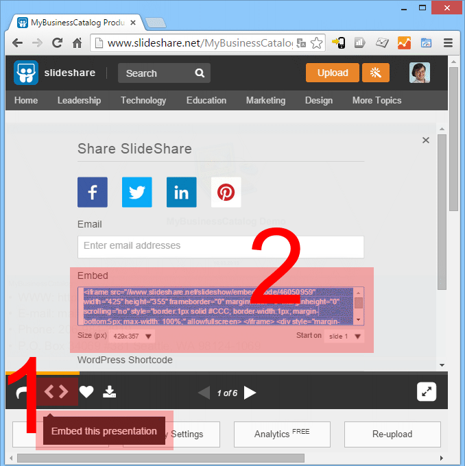 Embedding catalog SlideShare