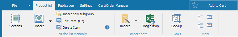 Product Control Panel