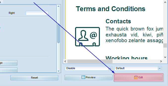 Product Sheet Template Configuration of Delivery Conditions