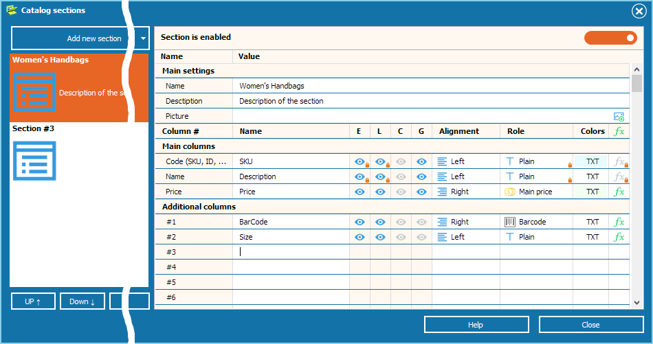 make a catalog - main application's form