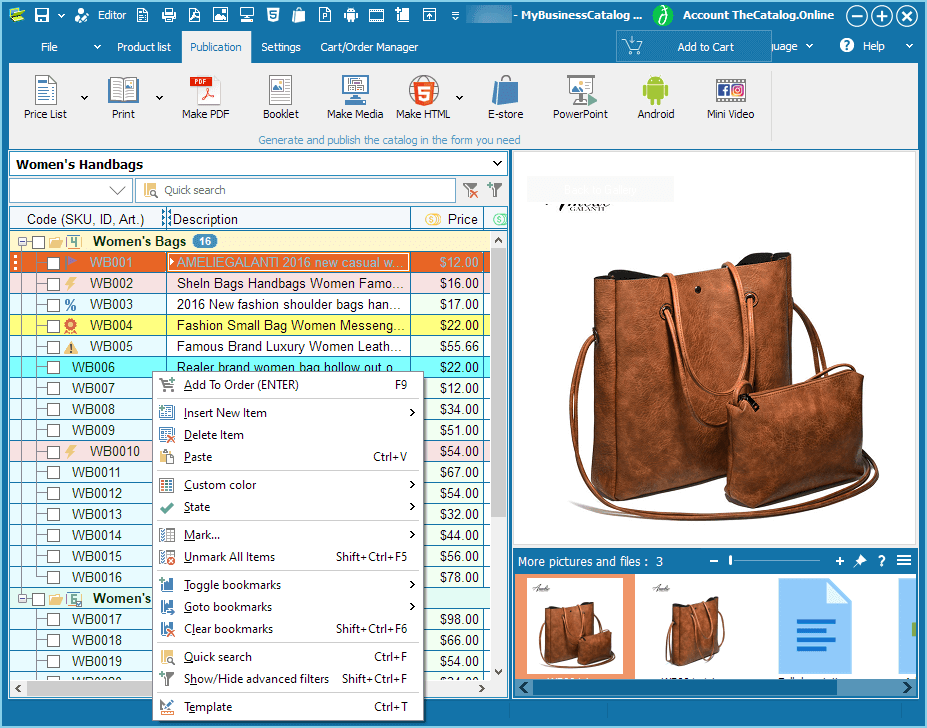 how to make a catalog - software