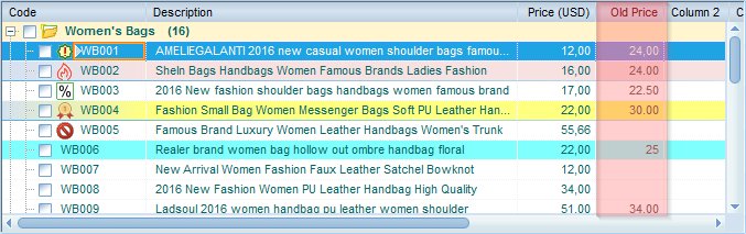 Column with old price in the product catalog