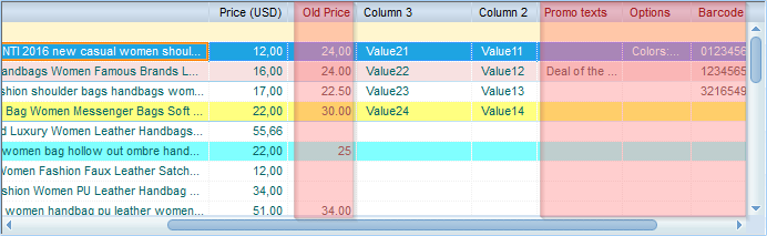 Special fields in the PDF product catalog