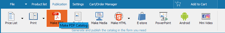 PDF Catalogs work window