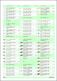 Price list example in light shades of green