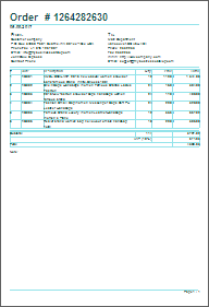 Example of order template with VAT